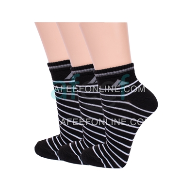 Picture of Ankle Socks Set Of 3 Pair Black (AS14)