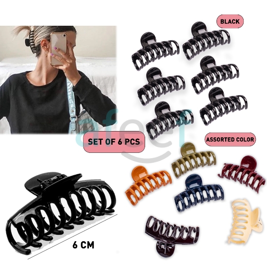 Picture of Classic Claw Clamp Clip For Women Set of 6 pcs (HA19)