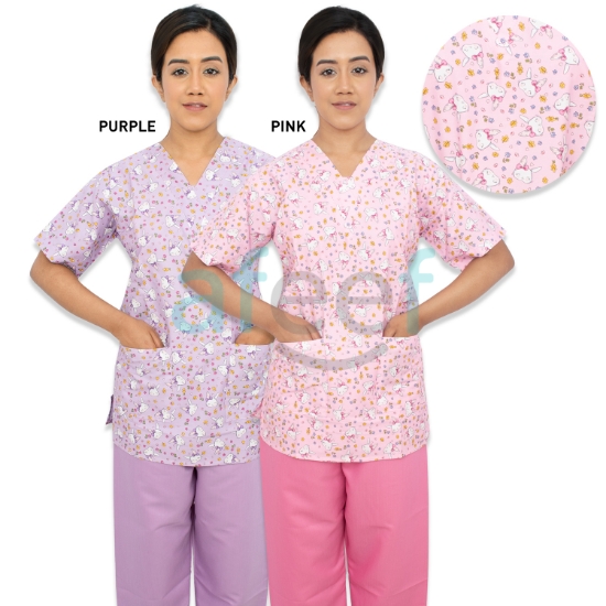 Picture of Kitty Pattern Nanny Uniform Cotton (S-V-HS-152C) 