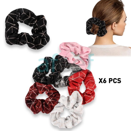 Picture of Elastic Hair Tie Scrunchies Piece Set of 6 Pieces (HA42) 